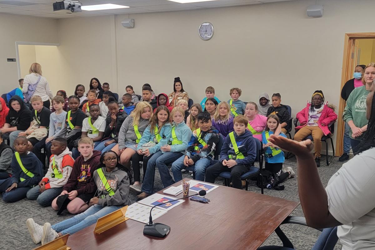 The 5th graders of Shell Elementary School and the school’s Safety Patrol